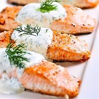 Cold Poached Salmon with Horseradish-Dill Sauce